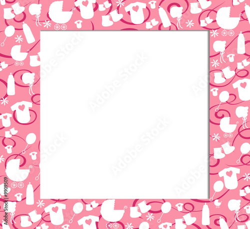 Baby Girls Picture on Baby Girl Picture   Text Frame   Announcement Card   Border    Kevkel