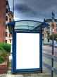 bus stop with blank bilboard HDR 04 bus stop with blank bilboard HDR 04