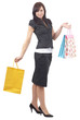Portrait of a beautiful young brunette woman shopping
