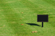 sign on a well kept lawn (left blank for copy)