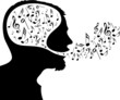 Music theme - head of the singer
