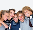 Group of friends huddled together