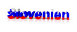 slowenien 3d text symbol reflektion