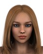 Digital closeup render of a beautiful blonde woman