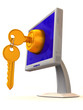 Monitors with keys. 3d