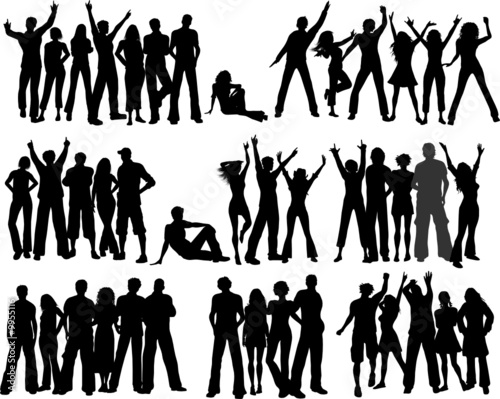 Vektor: Huge set of crowds of people Huge set of crowds of people