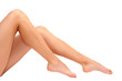 Long pretty woman legs isolated on white Long pretty woman legs isolated on white