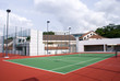new tennis court on top of modern building roof