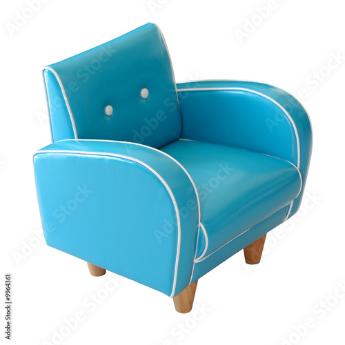 Photo: Fauteuil club bleu avec détourage Fauteuil club bleu avec détourage