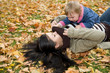 mother and daughter playing in park