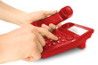 businessman hands and communication object
