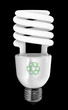 Energy saving light bulb with recycling symbol - very hi res