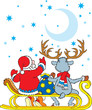 Santa Clause and Reindeer