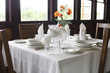 Photo: Classic table setting in old luxe restaurant Classic table setting in old luxe restaurant