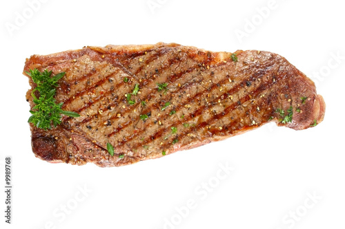Photo: Grilled porterhouse beef steak, isolated on white. Grilled porterhouse beef steak, isolated on white.