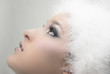 Beautiful girl with fake fur hat