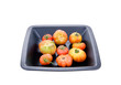 Plato aislado sobre fondo blanco de tomates Raf