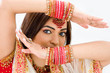 Beautiful face of a Bengali bride, isolated
