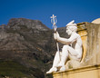 Statue of Hermes before Table Mountain in Cape Town