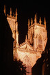 Upright view of York Minster at night