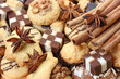 Christmas spice-cakes close up
