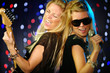 Female singer and guitar player rock out