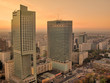 Warsaw downtown at dusk.