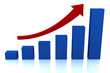 business growth diagram with red arrow business growth diagram with red arrow