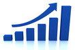 business growth diagram with blue arrow business growth diagram with blue arrow