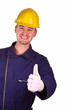 smiling young heavy industry man background