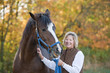 Photo: Woman and Horse Laughing Woman and Horse Laughing