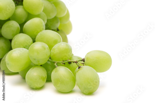 green grape on white background