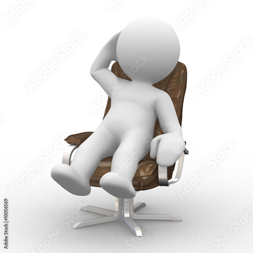3d supervisor manager in chair