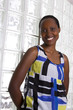 Black woman against a glass background