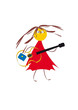 Girl with a guitar. Abstract picture. Girl with a guitar. Abstract picture.