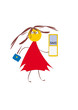 Girl with cellular telephone. Abstract picture. Girl with cellular telephone. Abstract picture.