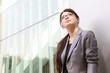 businesswoman in a town