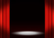 Red stage curtains
