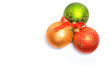 Christmas balls with red ribbon