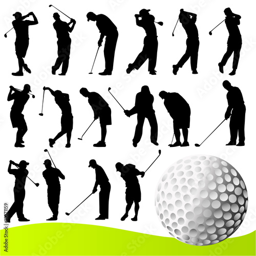 golf ball vector. golf player vector