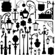 city light and sign vector set