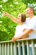 romantic couple embracing in park happiness love