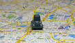 Small car on the map of London Small car on the map of London