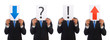 businessman with question mark sign on white background