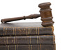 legal concept with old gavel and law books