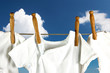 Photo: Baby laundry hanging on a line in the sky Baby laundry hanging on a line in the sky