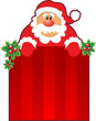 santa and christmas box