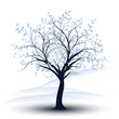 Illustration: arbre en hivers et neige - tree in winter and snow on white arbre en hivers et neige - tree in winter and snow on white