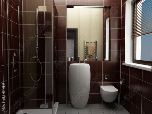 Modern Bathroom Tile on Modern Bathroom With Brown Tiles    Tiler84  10116387   See Portfolio