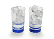 some ice cubes before melting in a glass